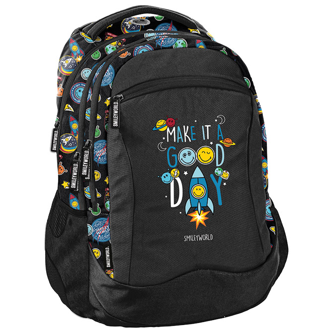 000055712 Ruksak školski anatomski Smiley Beuniq SM24LH-2808 crni - Slika 1