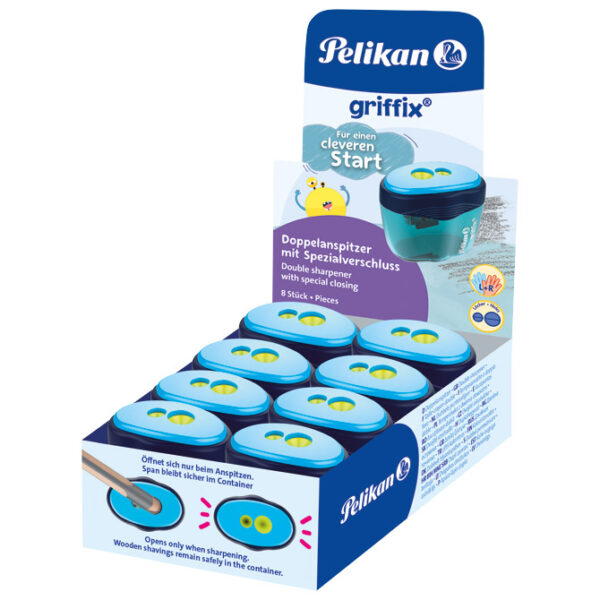 Šiljilo pvc s pvc kutijom 2rupe Griffix Pelikan 701280 (300008247) sortirano