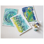 Set boja akrilna za tehniku izlijevanja 100ml 4boje Pouring+2platna+kist Primo PAINTSET3 - Slika 4