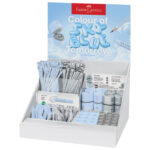 Stalak mix Grip gumice, olovke i šiljila pk182 Faber Castell 202092 sky blue/sivi