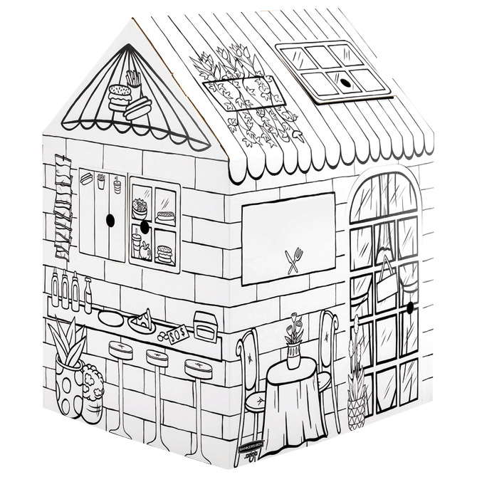 000056281 Kućica za bojanje i igru 121,3x81,3x81,3 cm Kolačići i hrana Fellowes 100053826!! - Slika 1