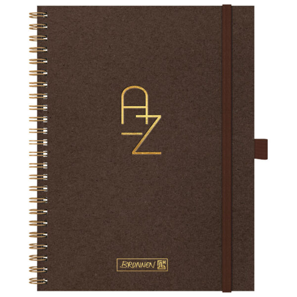 Adresar telefonski 160x210 mm A-Z spiralni s gumicom Brunnen 10-6455073 smeđi!!