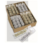 Mašna ukrasna samoljepljiva 45 mm Poly Glitter pk4 Prasent 1593-099 sort zlatna/srebrna!!