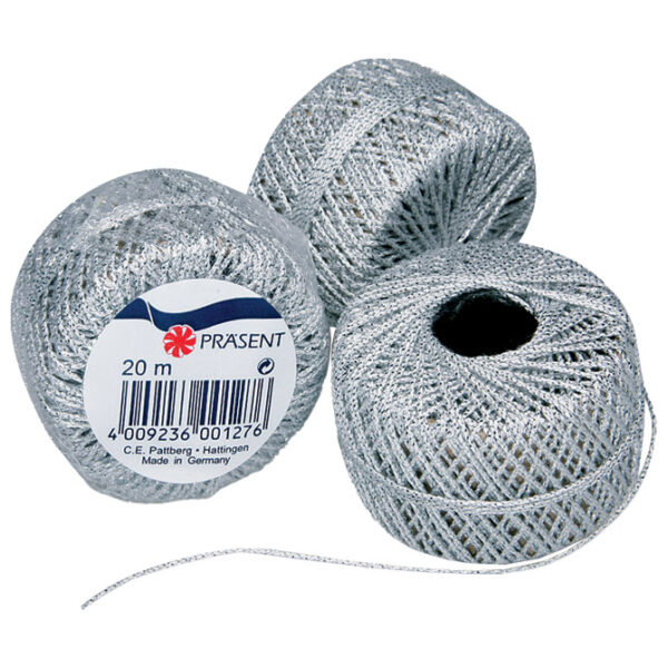 Špaga ukrasna metalik fi-2 mm/20m Prasent 127-631 srebrna
