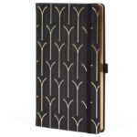 Notes 13x21 cm crte 96L s gumicom Castelli Gold Arch crno/zlatni