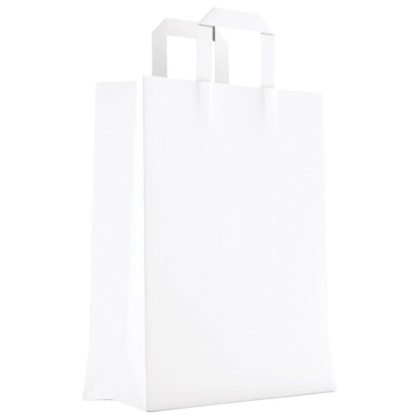 Vrećice ukrasne natron 45x47x17 cm ravna ručka pk50 Duga bijele