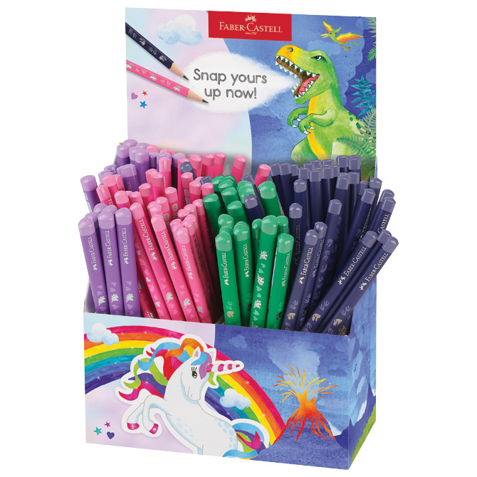 000057883 Olovka grafitna HB Unicorn&Dino u čaši pk120 Faber Castell 111555 sortirano - Slika 1