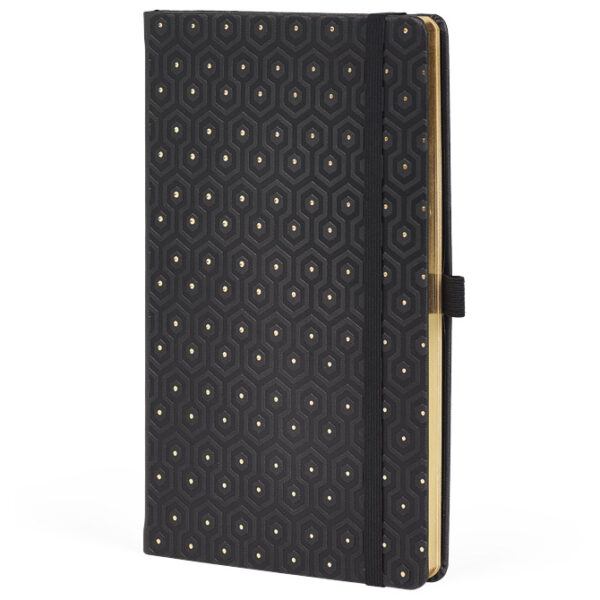 Notes 13x21 cm crte 96L s gumicom Castelli Gold Honeycomb crno/zlatni!!