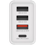 Punjač za mobilne uređaje zidni 1xUSB-C/PD 20W/1xUSB-A QC 3.0/2xUSB-A 10W Verbatim 49701 bijeli - Slika 2