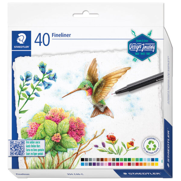Flomaster fineliner 0,3 mm 40boja Triplus Design Journey Staedtler 334 C40-C