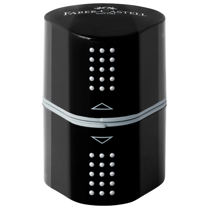 000058572 Šiljilo pvc s pvc kutijom 3rupe Grip 2001 Trio Faber Castell 283899 crno - Slika 1