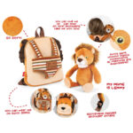 Ruksak mini obostrani s odvojivim plišancem Lenny Lion Perletti 13075 - Slika 3