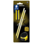 Olovka grafitna HB Norix pk2+gumica+šiljilo Staedtler 181 SBK2-1 žuta blister