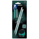 Olovka grafitna HB Norix pk2+gumica+šiljilo Staedtler 181 SBK2-3 plava blister