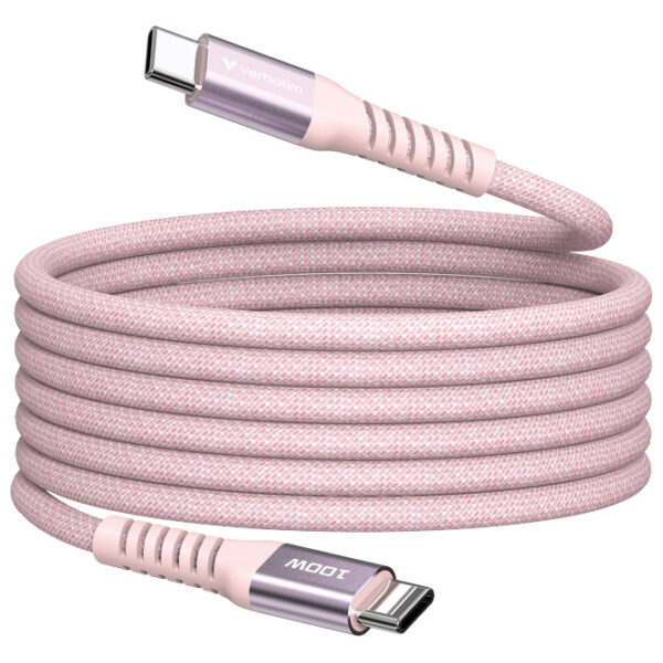 Kabel magnetski USB-C na USB-C 100W 120 cm Verbatim 31857 rozi