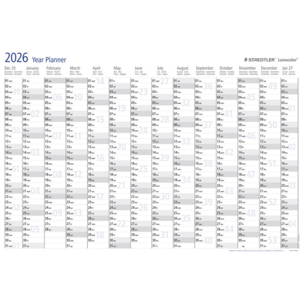 Ploča planer godišnji za 2026.Lumocolor Staedtler 641 YP-1 26