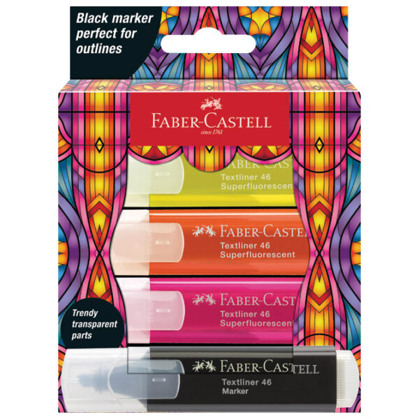 Signir 1-5mm 46 Glassy Superfluorescent kart.kutija Faber Castell 254693/4boje blister