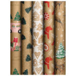 Papir ukrasni rola 70x200cm Natural  Xmas novogodišnji  Stewo 1637 99 sortirano!!