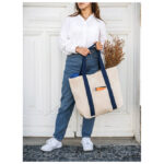 Torba platnena za plažu Stricker VILLE 92824104 natur/plava - Slika 3