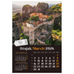 Kalendar "Putujem Europom 2026" 13 listova, spirala - Slika 7