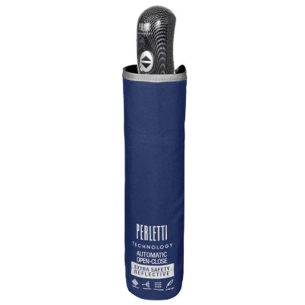 Kišobran automatik (otvaranje+zatvaranje) sklopivi s plast.drškom Technology Perletti 21823 pla/refl.rub