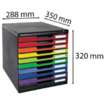 Kutija s 10 ladica s ključem Exacompta 332798D crna-sort - Slika 4