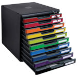 Kutija s 10 ladica s ključem Exacompta 332798D crna-sort - Slika 5