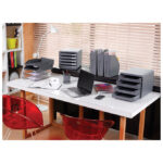 Ladica za spise Ecotray 12327D Fornax prozirno siva - Slika 4