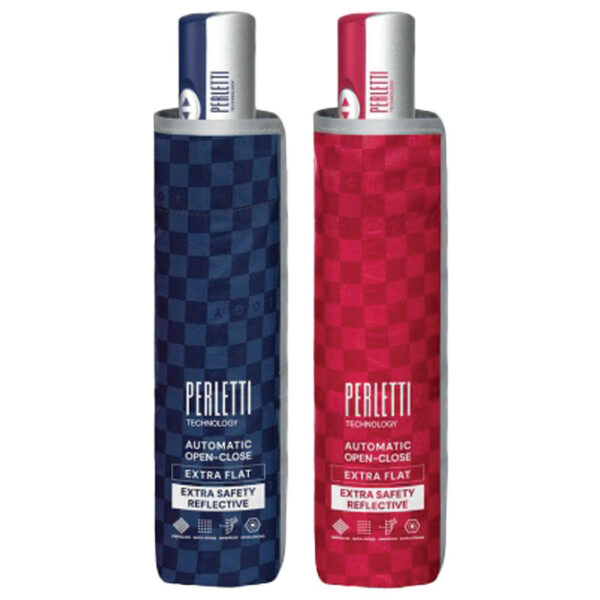 Kišobran automatik (otvaranje+zatvaranje) sklopivi s plastičnom drškom Technology Perletti 21816 reflektirajući rub, sortirano