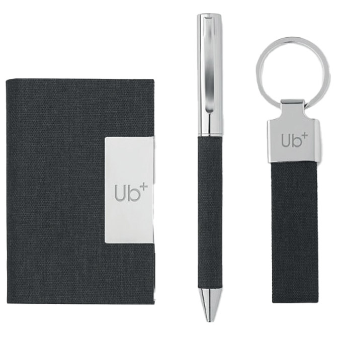 000061461 Set za vizitke+privjesak za ključeve+kemijska SCRIBI3 antracit - Slika 1