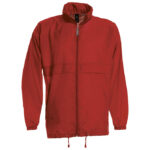 Vjetrovka s kapuljačom zip unisex B&C Sirocco crvena 2XL!!