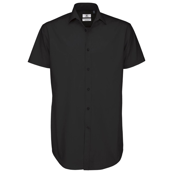 900001027 Košulja muška kratki rukavi B&C Black Tie 135g crna XL!! - Slika 1