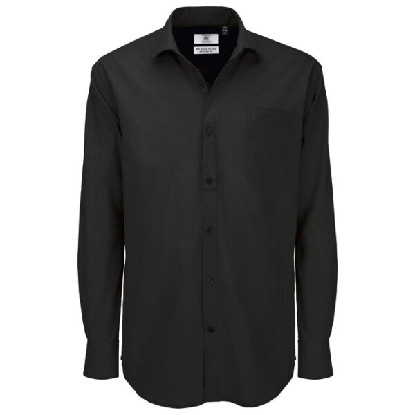 Košulja muška dugi rukavi B&C Heritage 125g crna 2XL!!