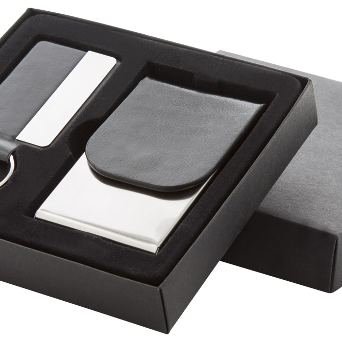 900003487 Set za vizitke+ključeve crno-srebrni!! - Slika 1