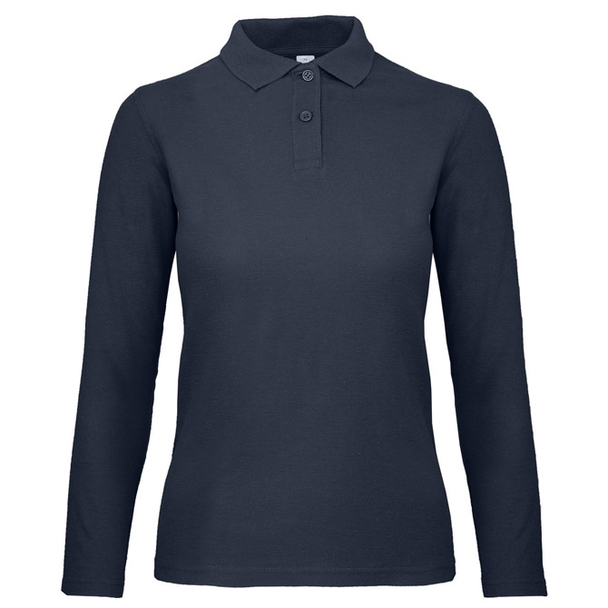 900003670 Majica dugi rukavi polo B&C ID.001 LSL/women 180g tamnoplava M - Slika 1