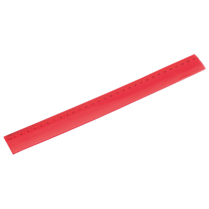 900004246 Ravnalo pvc 30 cm fleksibilno crveno!! - Slika 1