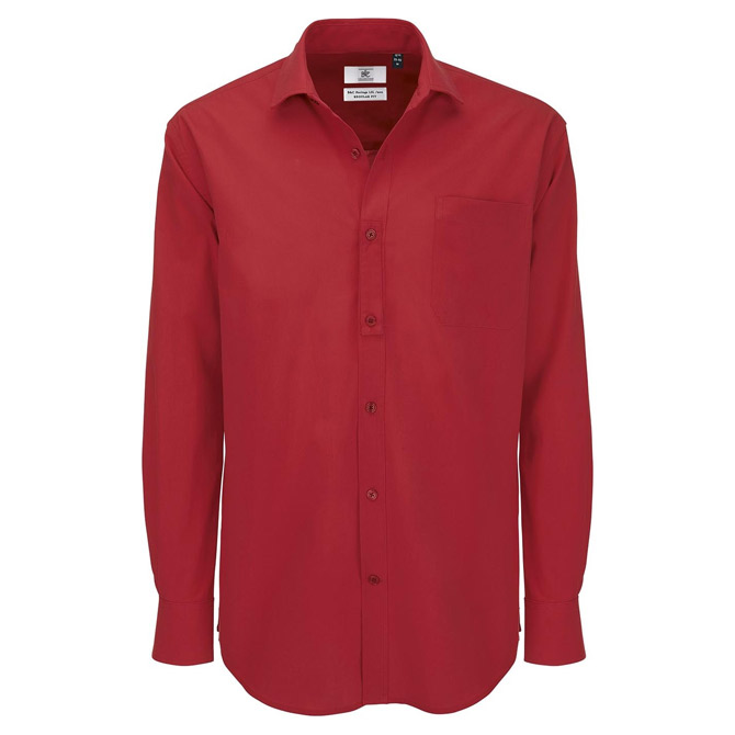 900004536 Košulja muška dugi rukavi B&C Heritage 125g tamnocrvena M!! - Slika 1