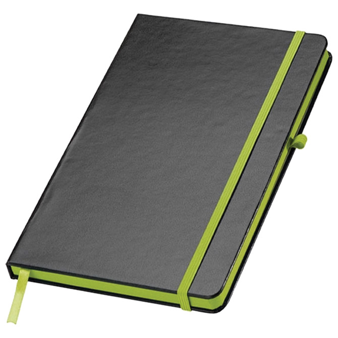 900004767 Notes A5 crte 80L šamoa s gumicom Cuxhaven crno/svijetlozeleni - Slika 1