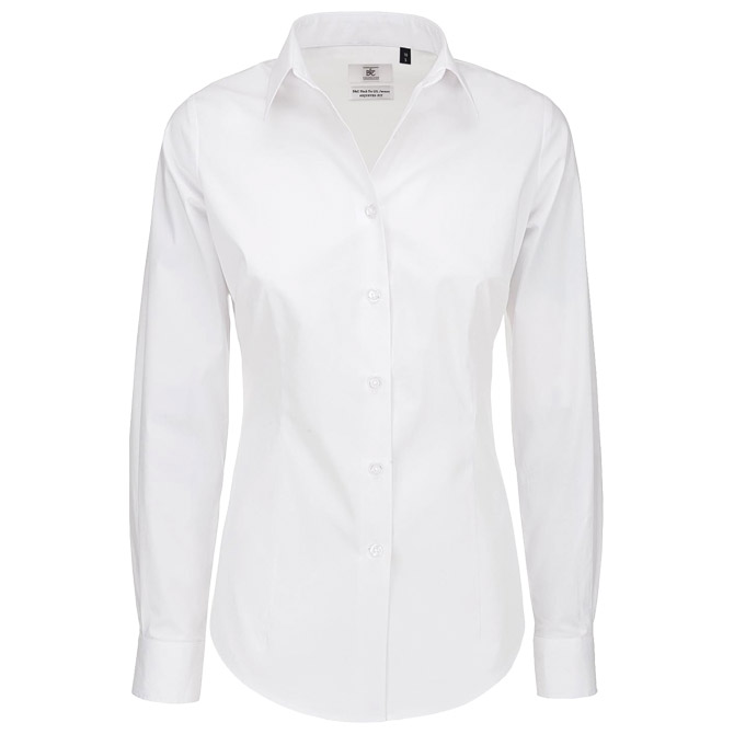 900005258 Košulja ženska dugi rukavi B&C Black Tie 135g bijela 2XL!! - Slika 1